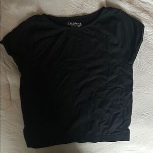 Free People Black Short Sleeve Top